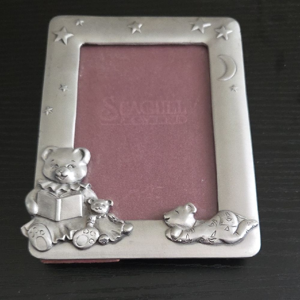 Silver Teddy Bear Picture Frame